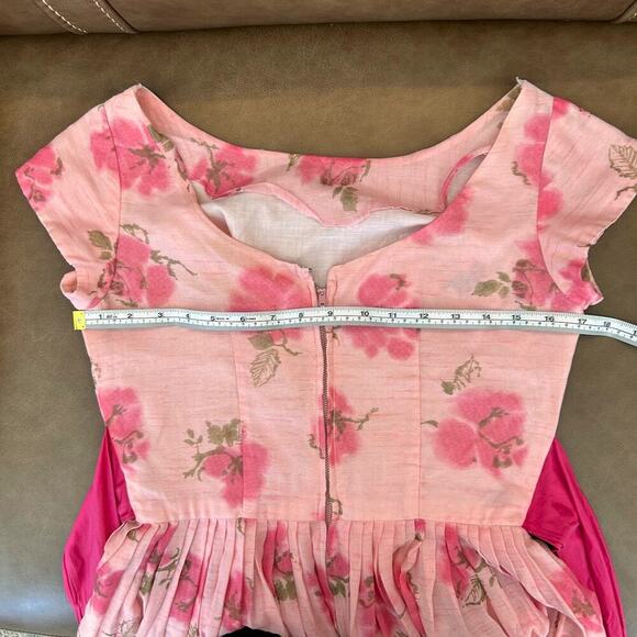 SOLD SOLD SOLD 1950s Jane Parker Vintage Pink Floral Bow Betty Dress - Picture 8 of 12